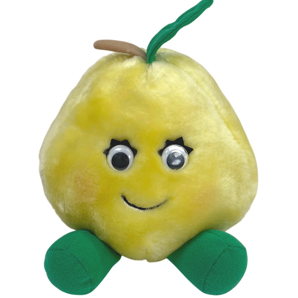 Del Monte Precious Pear Country Yumkin 1990 Yellow Vintage Plush Googly Eyes